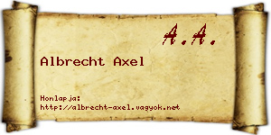 Albrecht Axel névjegykártya
