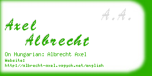 axel albrecht business card